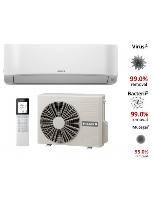 Aer conditionat Hitachi AirHome 400 RAK-DJ25PHAE/RAC-DJ25PHAE, 9000 BTU, Wi-Fi,